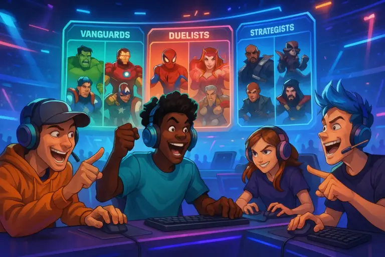 Marvel Rivals team selecting heroes